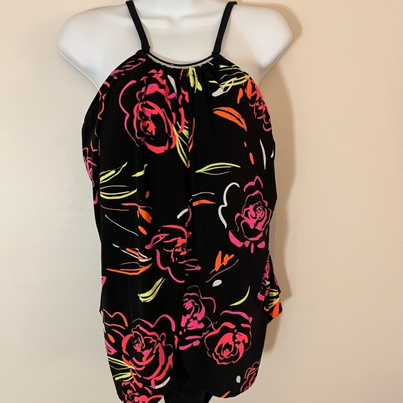 MAGICSUIT TROPICAL PRINT ONE-PIECE SWIMSUIT: BLACK: NWT: SIZE 16 - Picture 5 of 10